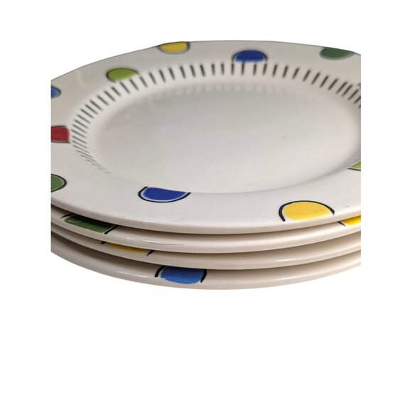 M. Bagwell "Happy Together" Ceramic Salad/Lunch/Dessert Plates Set of 4 - Picture 2 of 8